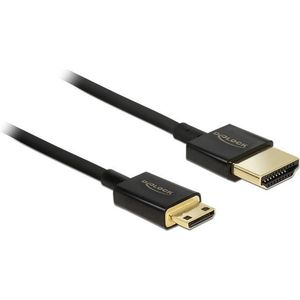 Dunne Premium Mini HDMI - HDMI kabel - versie 2.0 (4K 60Hz) / zwart - 0,25 meter