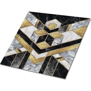 Tulup PVC Tegels - Geometrische Illusie Vinyl Tegels - 30 cm x 30 cm - Veelkleurig Zelfklevende PVC Tegels - Verpakking van 9 stuks - Zelfklevende Vinyl Tegels - Marmer Plaktegels - Vinyl Vloer Tegels - Plaktegels keuken en Badkamer