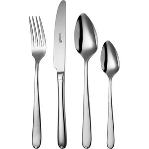 Sola Bestek Set Fleurie - 24 Delig Bestekset 6 Persoons - Modern - Vaatwasserbestendig - Zilverwit Premium Edelstaal 18/10 RVS - Zilver
