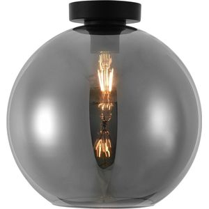 Plafondlamp Marino Zwart & Smoke Glas 30cm