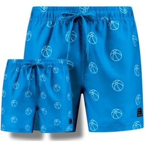 Son of a Beach vader en zoon zwembroek - strandbal - blauw - maat L+98/104