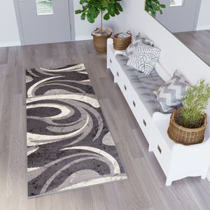 Tapiso Dream Tapijt Loper Grijs Gangloper Grijs Vloerkleed Maat- 70x1400