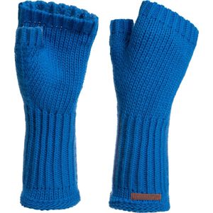 Knit Factory Cleo Gebreide Dames Vingerloze Handschoenen - Handschoenen voor in de herfst & winter - Blauwe handschoenen - Polswarmers - Cobalt - One Size