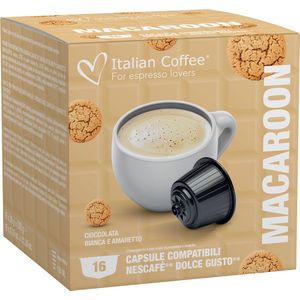Italian Coffee - Macaron (Witte chocolade en Amaretto)  - 16x stuks - Dolce Gusto compatibel