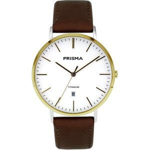 Prisma horloge P.1489 Heren Titanium bruin leder