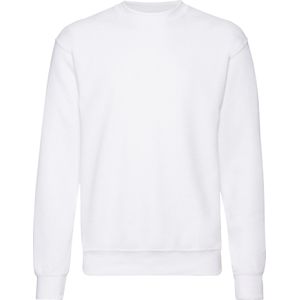 Witte unisex sweater Classic Fruit of the Loom maat L