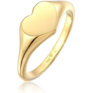 Elli Dames Ring Dames Signet Hart Liefde Symbool in 925 Sterling Zilver