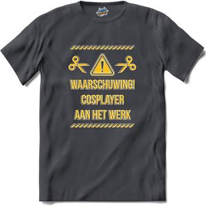 Waarschuwing! Cosplayer aan het werk! - Cosplay, naai en knutsel kleding - T-Shirt - Unisex - Mouse Grey - Maat XXL