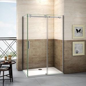 schuifdeur douchewand 115x195cm met zijwand 90x195cm,8mm helder nano veiligheidsglas antikalk,douchecabine