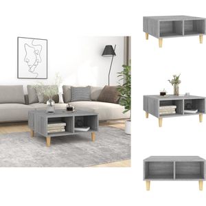 vidaXL Salontafel - Salontafels - Woonkamertafel - Banktafel - Salontafel 60x60x30 cm bewerkt hout grijs sonoma eikenkleurig