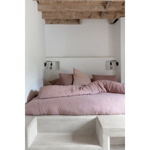 Casilin - Strijkvrij Dekbedovertrek Mousseline - 240x220 - Inclusief Bijhorende Kussenslopen - 2 Persoons - 100% Tetra Katoen - Rood-Roze