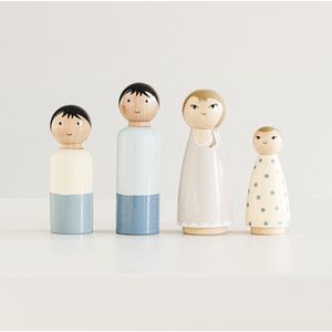 Petite Amélie Poppenhuis poppetjes - Familie - Vanaf 3 jaar - Set van 4 - Hout