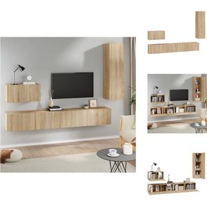 vidaXL TV meubel set Sonoma eiken - 2x 100x30x30cm - 1x 60x30x30cm - 1x 30.5x30x110cm - Kast