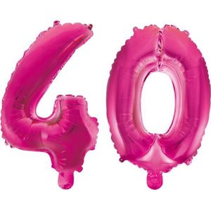 Folieballon 40 jaar roze 41cm