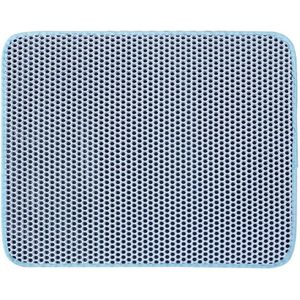 Livano Kattenbak Mat - Katten Mat - Grit Opvanger - Schoonloopmat Kattenbak - Kattenbak Uitloopmat - Kattenbak Matje - Cat Litter Mat - Wasbaar - Blauw - 40x50cm