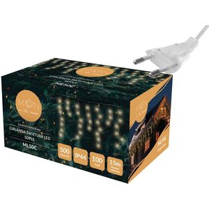 Moon in the Room - Licht Gordijn - 100 ijspegels / 500 Led  - 15m - Warm wit IP44