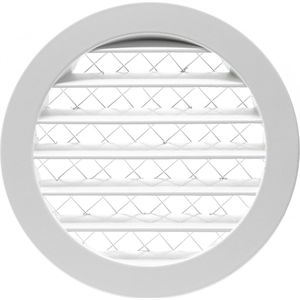 Aluminium schoepenrooster met grofmazig gaas Ø150mm wit - Ventilatierooster