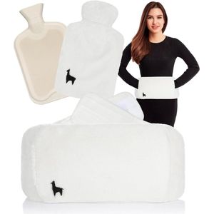 Zachte warmwaterkruik met extra overtrek - Warmtegordel om te binden - Extra lang 130 cm - Voor rug, buik en nek