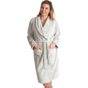 Dames badjas fleece – ochtendjas – zacht & warm - Lichtgroen - cadeau - maat L