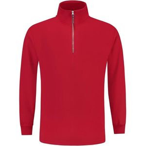 Tricorp Sweater ritskraag - Casual - 301010 - Rood - maat M
