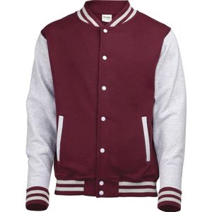 AWDis Varsity jacket, Burgundy/Heather Grey, Maat M