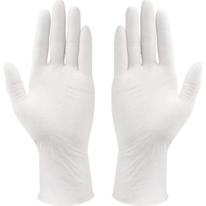 Latex wegwerp handschoenen gepoederd wit 100 stuks - Maat L - EN374 / Voedselveilig
