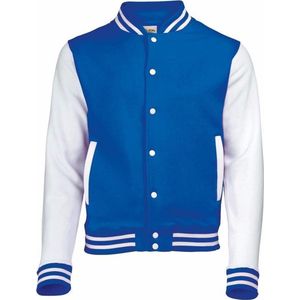 Blauw met wit college jacket voor heren M