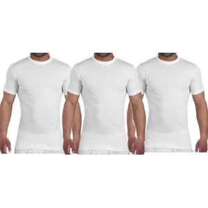 Embrator 3-stuks mannen T-shirt ronde hals wit maat M
