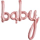 PARTYDECO - Roségouden aluminium baby ballon - Decoratie > Ballonnen