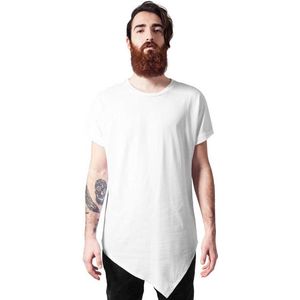 Urban Classics - Asymetric Long Heren T-shirt - XL - Wit