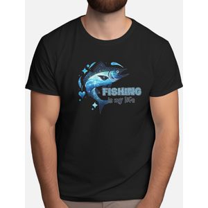 Fishing is my Life - T Shirt - Fishing - Gift - Cadeau - Angling - Fisherman - CatchOfTheDay - Vissen - Hengelsport - Visser - VangstVanDeDag - Vliegvissen