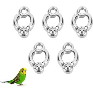 5 Stuks Papegaai Poot Ring Vogel Poot Keten Metaal Huisdier Vogel Activiteit Openen Training Poot Ring Accessoires Kooi Benodigdheden - Training - Activiteit .