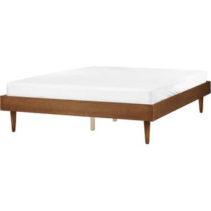 TOUCY - Tweepersoonsbed - Lichtbruin - 160 x 200 cm - Rubberhout