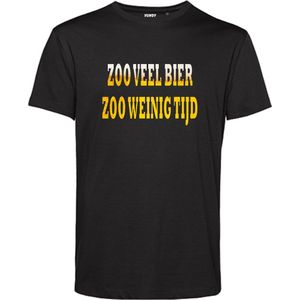 T-shirt Zoo veel bier Zoo weinig tijd | Oktoberfest dames heren | Carnavalskleding heren dames | Foute party | Zwart | maat 3XL