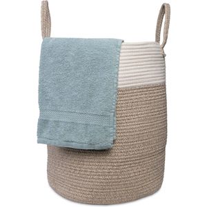 Wasmand van Katoen 52 Liter - Opvouwbare Waskorf voor Wasbox - Geschikt als Opbergmand Laundary Net