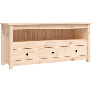 vidaXL Tv-meubel - 114x35x52 cm - Grenenhout & Metaal TV Meubel - Landelijke Stijl - Grenenhout - Houten TV Kast - Salontafel