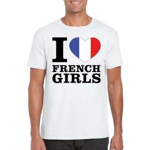 I love French girls t-shirt wit heren L