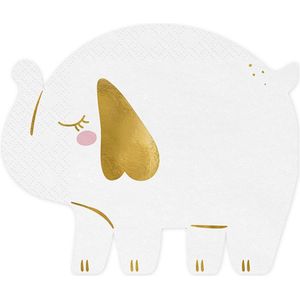 Partydeco - Servetten Olifant 16 x 13,5 cm (12 stuks)