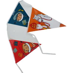 Vlaggenlijn Sinterklaas met piet - Rood / Multicolor - Kunststof - 6 Meter - Pakjesavond - Pieten - Vlag - Schoencadeautjes sinterklaas