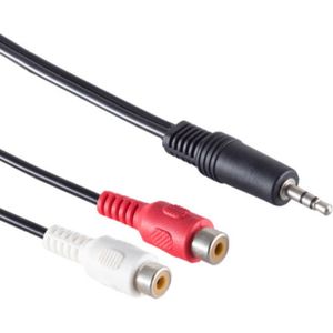 Stereo Tulp (v) - 3,5mm Stereo Jack (m) Kabel - 1,5 meter - Zwart