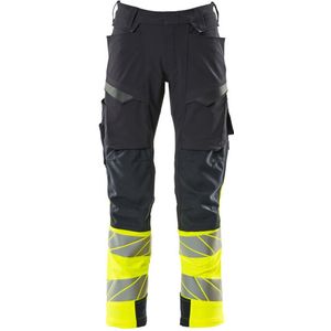 Mascot Accelerate Safe Broek met kniezakken 19179-511 - donkermarine/hi-vis geel