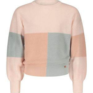 Nobell Keson Colorblock Knitted Sweater Truien & Vesten Meisjes - Sweater - Hoodie - Vest- Roze - Maat 122/128