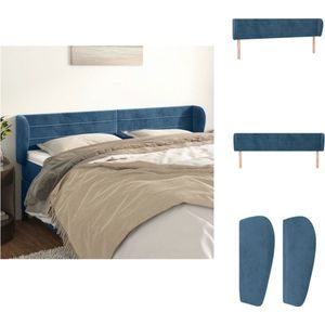 vidaXL Hoofdbord - Klassiek - Bed - Afmetingen- 203 x 23 x 78/88 cm - Kleur- Donkerblauw - Kenen- Zacht fluweel - Stevige en stabiele poten - Verstelbare hoogte - Comfortabele ondersteuning - Bedonderdeel