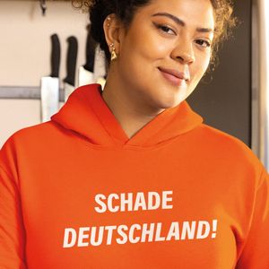 Oranje EK Hoodie Schade Deutschland! MAAT XL