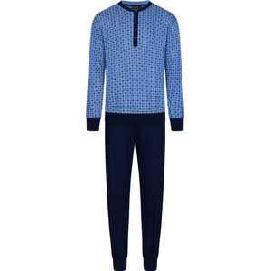 Blauwe katoenen heren pyjama - Blauw - Maat - L