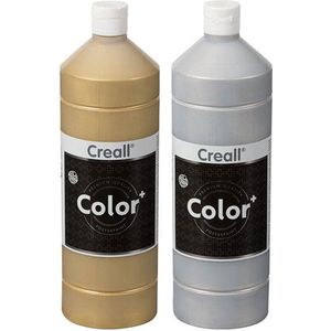 Plakkaatverf Set - Creall Color+ - 1000ml - Goud en Zilver