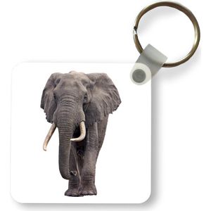 Sleutelhanger - Uitdeelcadeautjes - Olifant - Afrika - Wit - Plastic