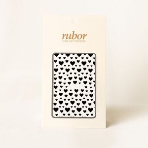 Rubor Nail-art sticker black heart - Nail-art - hartjes - love - zwart