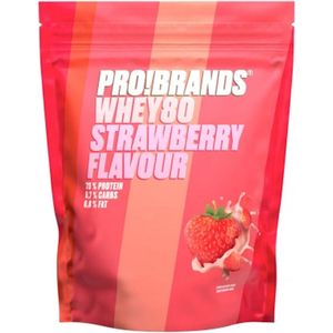 Pro!Brands | Whey80 Powder | Strawberry 500g | 1 x 500 gram