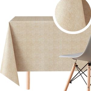 Luxe afveegbaar rechthoekig tafelkleed 200 x 140 cm voor rechthoekige tafels tot 6 zitplaatsen - waterbestendig vinyl afveegbaar tafelzeil reliëfpatroon